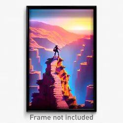 Pixel Art Poster - Adventurous Gulch (8 Bit Psychedelic Trippy Video Game Print)
