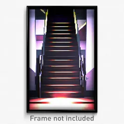 Pixel Art Poster - Basic Stair (8 Bit Psychedelic Trippy Weird Video Game Print)