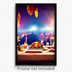 Pixel Art Poster - Standard Thanksgiving (8 Bit Psychedelic Video Game Print)