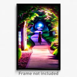 Pixel Art Poster - Creepy Path (8 Bit Psychedelic Trippy Weird Video Game Print)