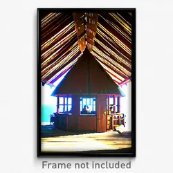 Pixel Art Poster - Jaw Dropping Hut (8 Bit Psychedelic Trippy Video Game Print)