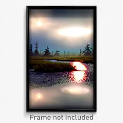Pixel Art Poster - Infamous Bog (8 Bit Psychedelic Trippy Video Game Print)