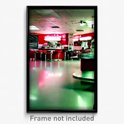 Pixel Art Poster - Unkempt 50'S Diner (8 Bit Psychedelic Video Game Print)