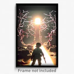 Pixel Art Poster - Thorny Mine (8 Bit Psychedelic Trippy Weird Video Game Print)