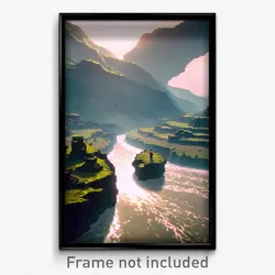 Pixel Art Poster - Warlike River (8 Bit Psychedelic Trippy Video Game Print)