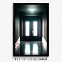 Pixel Art Poster - Dark Door (8 Bit Psychedelic Trippy Weird Video Game Print)