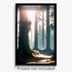Pixel Art Poster - Haunting Forest (8 Bit Psychedelic Trippy Video Game Print)
