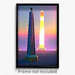 Pixel Art Poster - Shiny Obelisk (8 Bit Psychedelic Trippy Video Game Print)