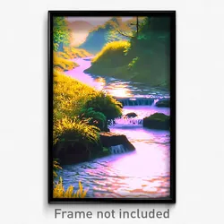 Pixel Art Poster - Modest Brook (8 Bit Psychedelic Trippy Video Game Print)