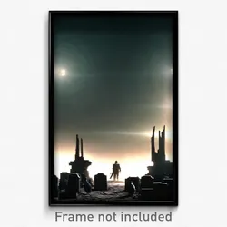 Pixel Art Poster - Dark Boneyard (8 Bit Psychedelic Trippy Video Game Print)
