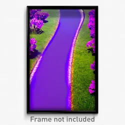 Pixel Art Poster - Violet Lawn (8 Bit Psychedelic Trippy Weird Video Game Print)
