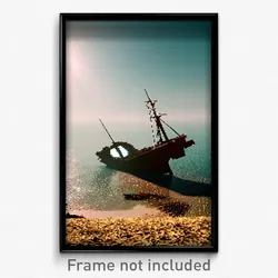 Pixel Art Poster - Dry Sea Wreck (8 Bit Psychedelic Trippy Video Game Print)