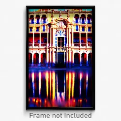 Pixel Art Poster - Reflecting Spanish Architecture (8 Bit Video Game Print)