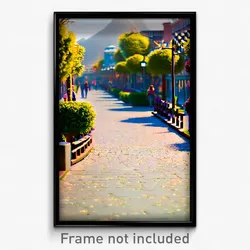 Pixel Art Poster - Little Promenade (8 Bit Psychedelic Trippy Video Game Print)