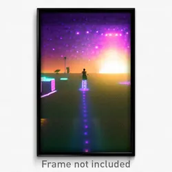 Pixel Art Poster - Distant Discotheque (8 Bit Psychedelic Video Game Print)