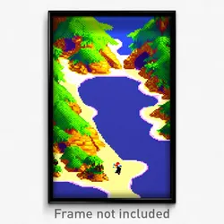 Pixel Art Poster - Accurate Isle (8 Bit Psychedelic Trippy Video Game Print)