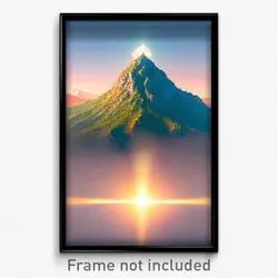 Pixel Art Poster - Unique Mountain (8 Bit Psychedelic Trippy Video Game Print)