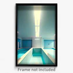 Pixel Art Poster - Light Blue Baths (8 Bit Psychedelic Trippy Video Game Print)
