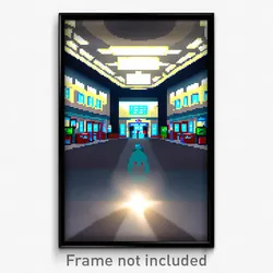 Pixel Art Poster - Humongous Hospital (8 Bit Psychedelic Video Game Print)