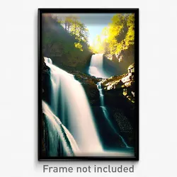 Pixel Art Poster - Coarse Falls (8 Bit Psychedelic Trippy Video Game Print)