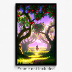 Pixel Art Poster - Novel Orchard (8 Bit Psychedelic Trippy Video Game Print)