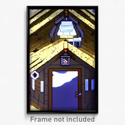 Pixel Art Poster - Puzzling Hut (8 Bit Psychedelic Trippy Video Game Print)