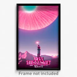 Pixel Art Poster - Rosy Summit (8 Bit Psychedelic Trippy Weird Video Game Print)