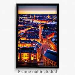Pixel Art Poster - Glossy Swedish City (8 Bit Psychedelic Video Game Print)