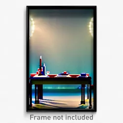 Pixel Art Poster - Nice Table (8 Bit Psychedelic Trippy Weird Video Game Print)