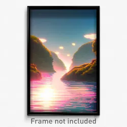 Pixel Art Poster - Dizzying Cove (8 Bit Psychedelic Trippy Video Game Print)