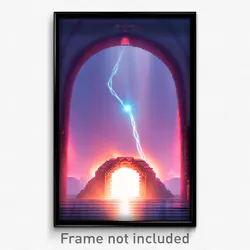Pixel Art Poster - Flickering Portal (8 Bit Psychedelic Trippy Video Game Print)