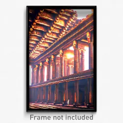 Pixel Art Poster - Vast Ancient Architecture (8 Bit Video Game Print)