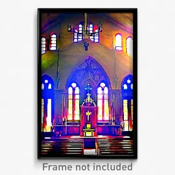 Pixel Art Poster - Antique Sanctuary (8 Bit Psychedelic Trippy Video Game Print)