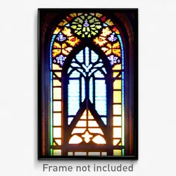 Pixel Art Poster - Harmonious Stained Glass (8 Bit Psychedelic Video Game Print)