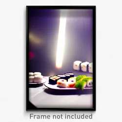 Pixel Art Poster - White Sushi (8 Bit Psychedelic Trippy Weird Video Game Print)