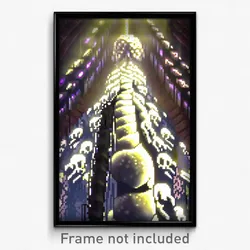 Pixel Art Poster - Energetic Ossuary (8 Bit Psychedelic Trippy Video Game Print)