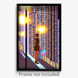 Pixel Art Poster - Tan City (8 Bit Psychedelic Trippy Weird Video Game Print)