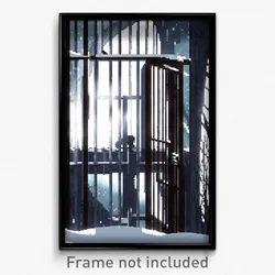 Pixel Art Poster - Frosty Jail (8 Bit Psychedelic Trippy Weird Video Game Print)