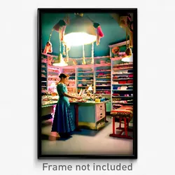 Pixel Art Poster - Lovely Haberdashery (8 Bit Psychedelic Video Game Print)