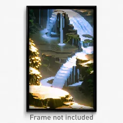 Pixel Art Poster - Well Made Cascade (8 Bit Psychedelic Trippy Video Game Print)