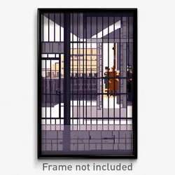 Pixel Art Poster - Gregarious Jail (8 Bit Psychedelic Trippy Video Game Print)