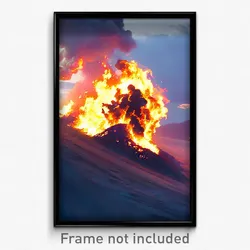 Pixel Art Poster - Voluminous Fire (8 Bit Psychedelic Trippy Video Game Print)