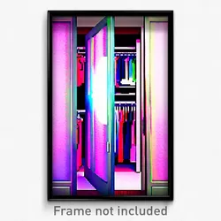Pixel Art Poster - Flamboyant Closet (8 Bit Psychedelic Trippy Video Game Print)