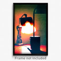 Pixel Art Poster - Dangerous Lamp (8 Bit Psychedelic Trippy Video Game Print)