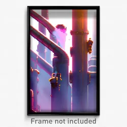 Pixel Art Poster - Smoggy Pipes (8 Bit Psychedelic Trippy Video Game Print)