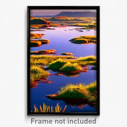 Pixel Art Poster - Arctic Bog (8 Bit Psychedelic Trippy Weird Video Game Print)