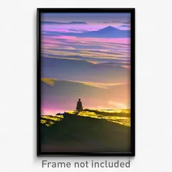 Pixel Art Poster - Vast Ridgeline (8 Bit Psychedelic Trippy Video Game Print)