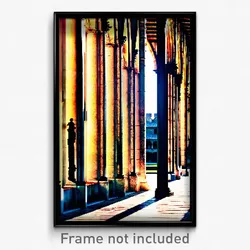 Pixel Art Poster - Sunny Cloister (8 Bit Psychedelic Trippy Video Game Print)
