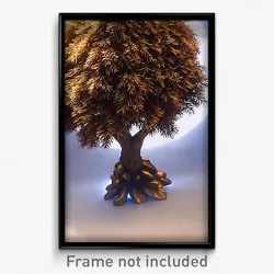 Pixel Art Poster - Bronze Bush (8 Bit Psychedelic Trippy Weird Video Game Print)