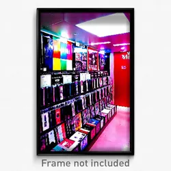 Pixel Art Poster - Webbed Vinyl Store (8 Bit Psychedelic Video Game Print)